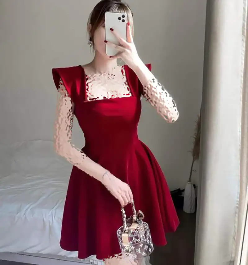 پیراهن مازراتی قرمز زنانه
