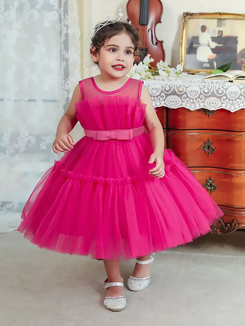 پیراهن مجلسی پرنسسی سرخابی
