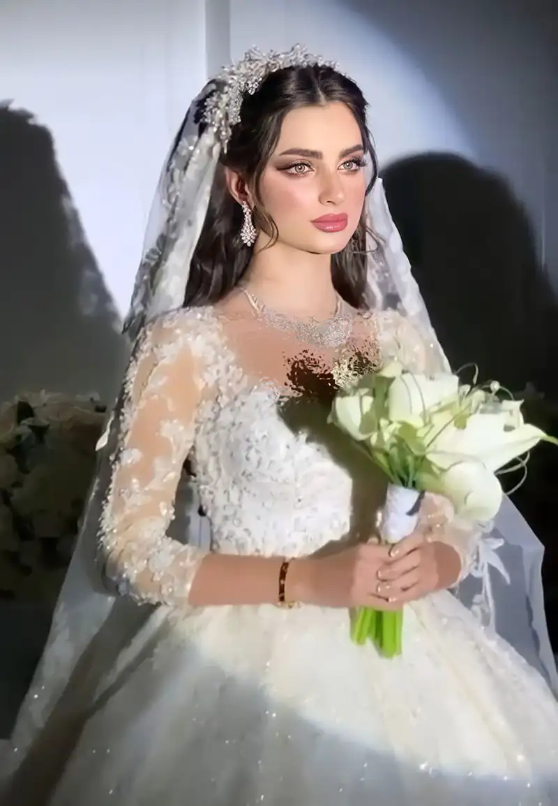 مدل تاج عروس مرواریدی کریستالی