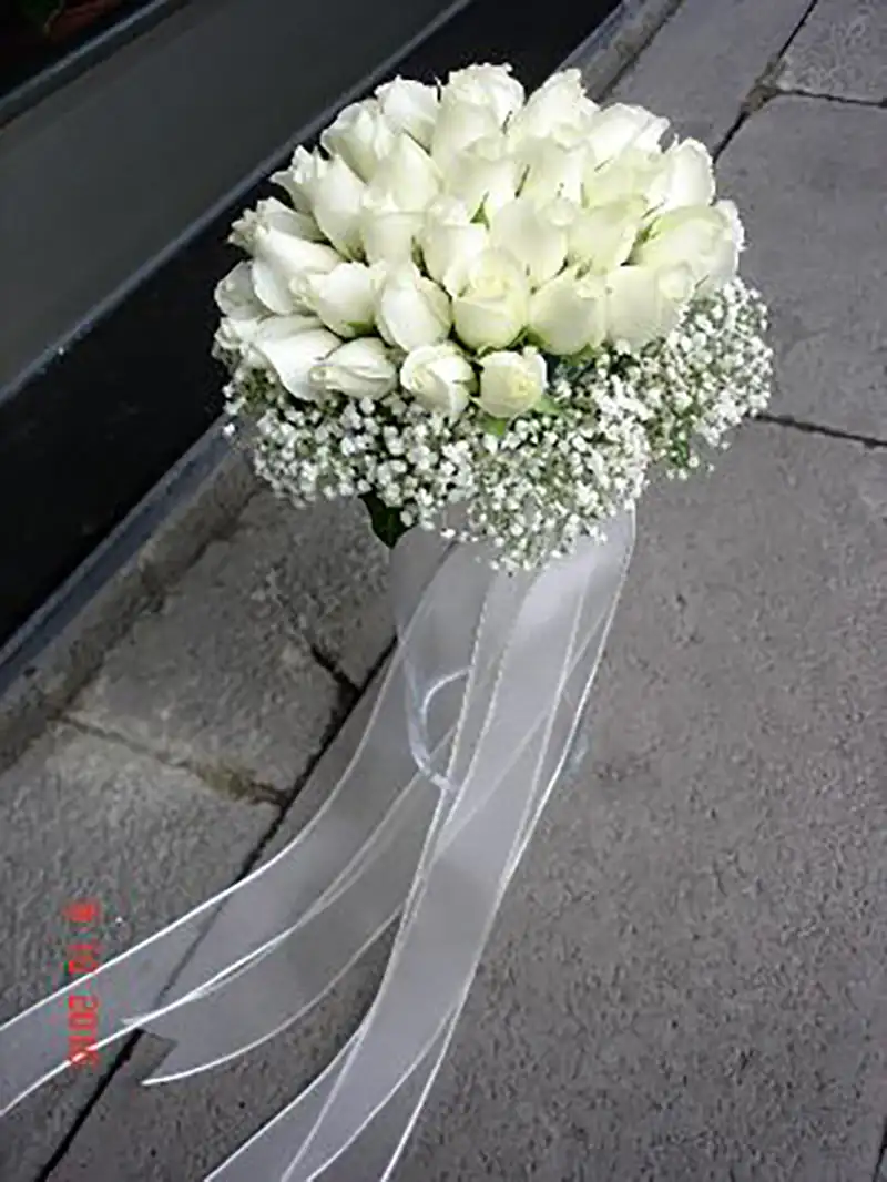 دسته گل عروس سفید شیک و جدید