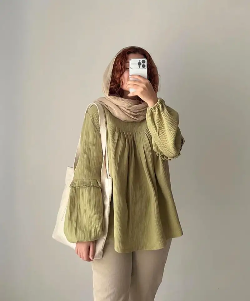 مدل مانتو جلو بسته دکمه دار گشاد