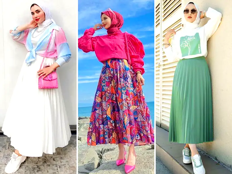 مدل دامن پلیسه بلند زنانه