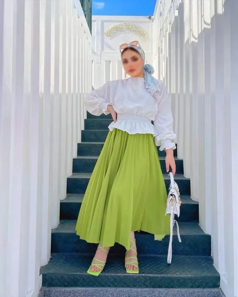 مدل دامن پلیسه بلند زنانه