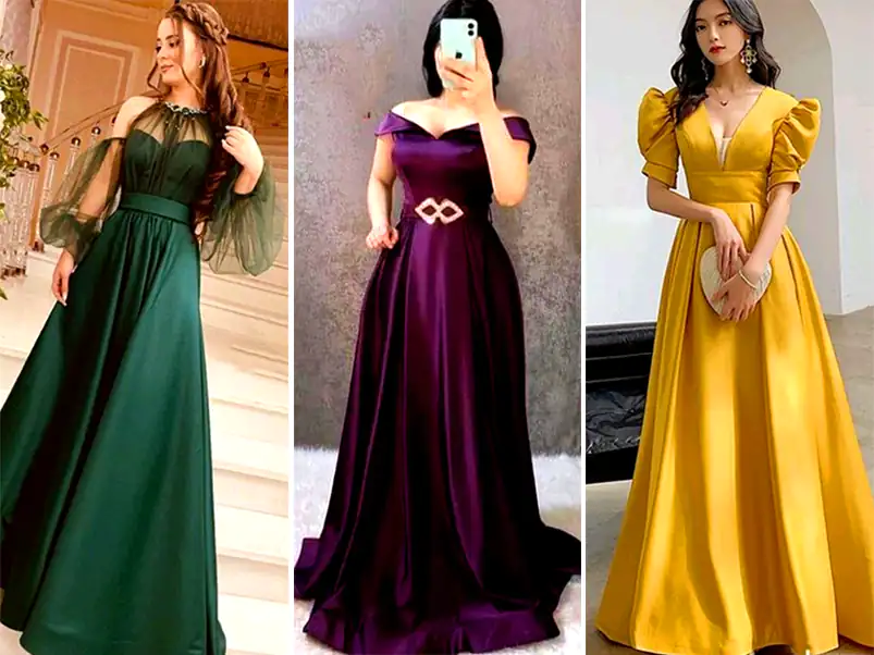 پیراهن ساتن امریکایی مجلسی
