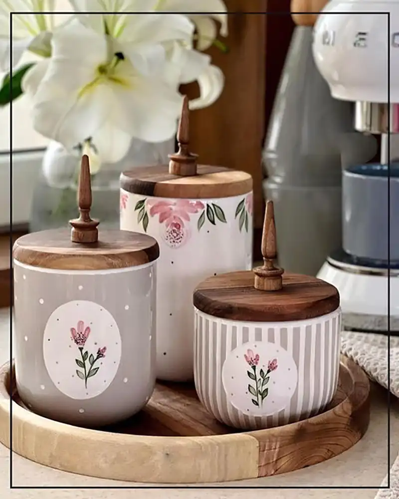 ست بانکه سه عددی جای چای و شکر و قهوه