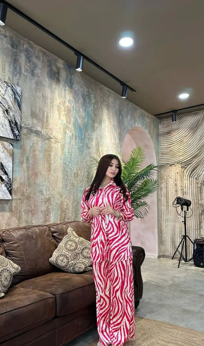 ست بلوز شلوار نخی شیک خانگی زنانه