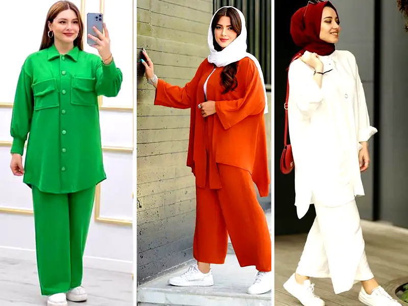 ست مانتو شلوار نخی لینن