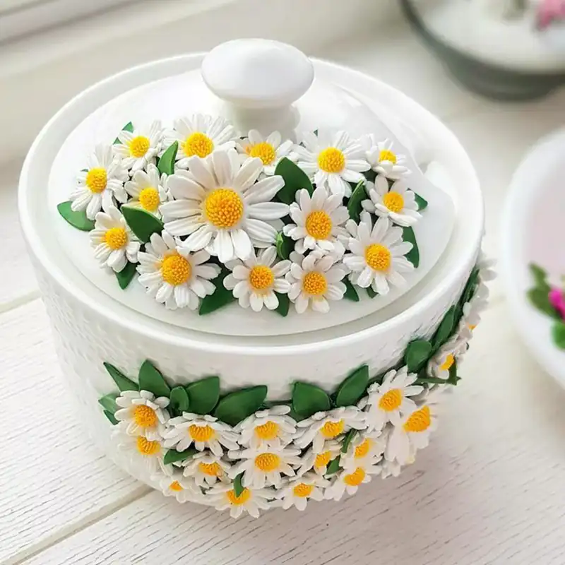 ظروف سرامیکی با طرح بابونه