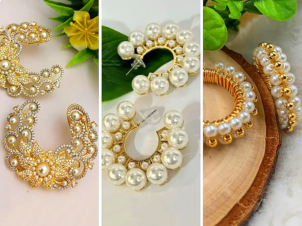گوشواره حلقه ای با مروارید
