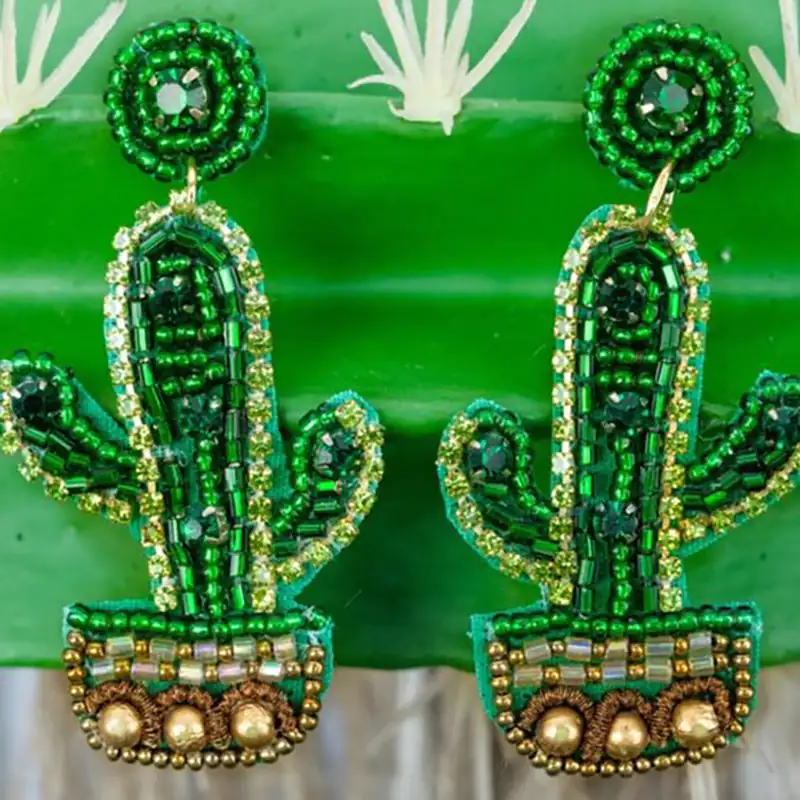 گوشواره دخترانه طرح کاکتوس