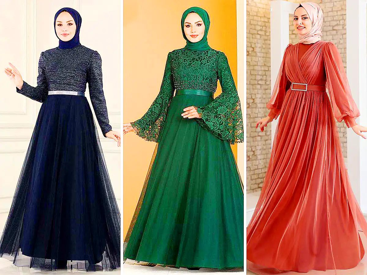 لباس مجلسی حجابی بلند