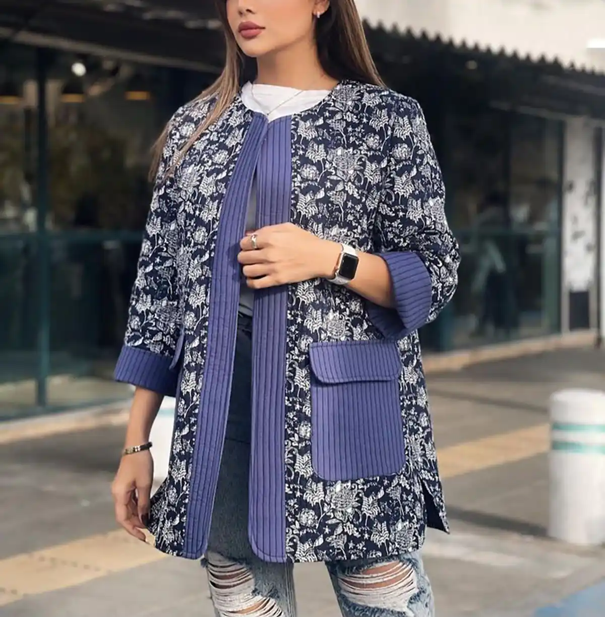 مانتو آبی کبود سنتی