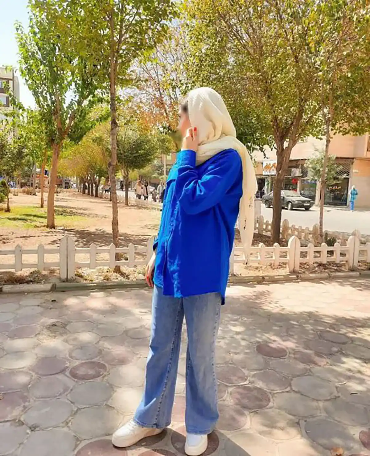 مانتو آبی کاربنی