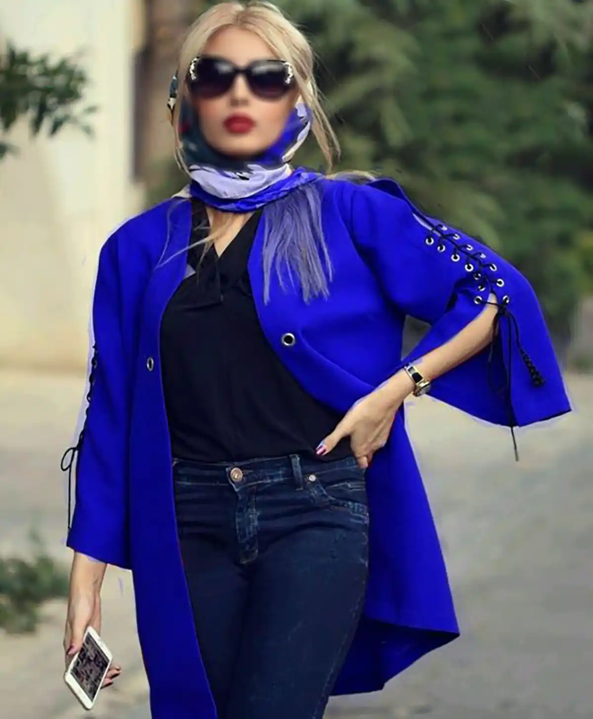 مانتو آبی کاربنی