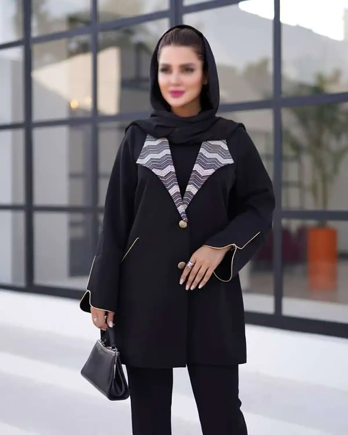 مانتو لاکچری مشکی محرمی