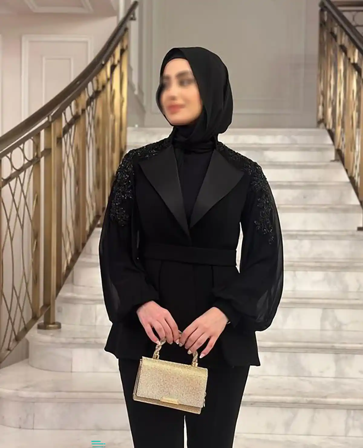 مانتو لاکچری مشکی محرمی