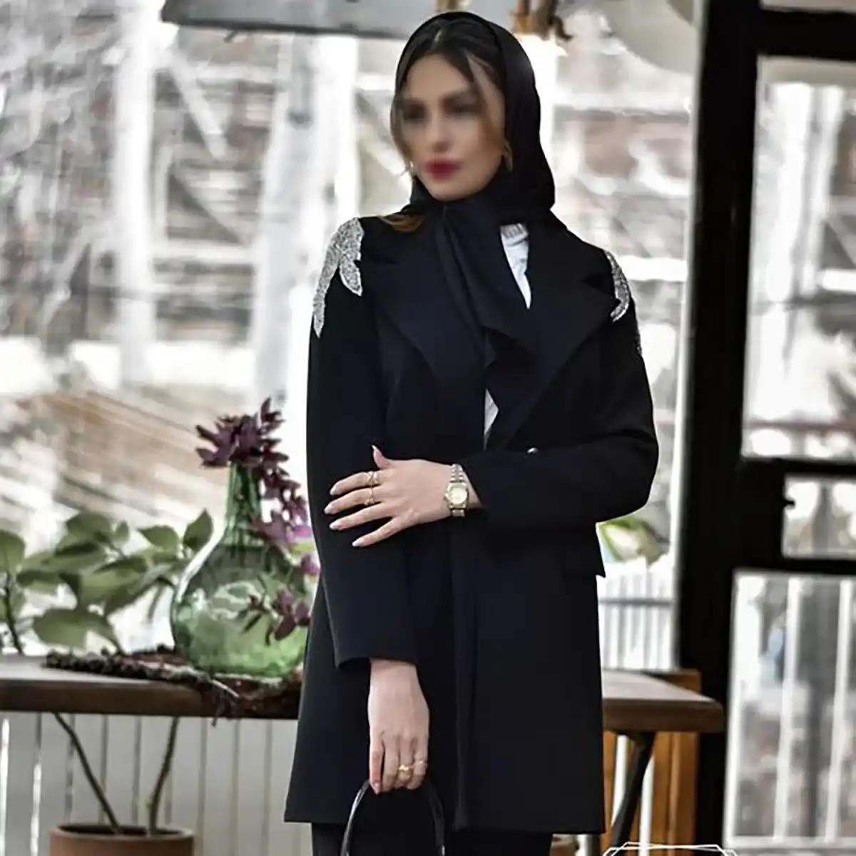 مانتو لاکچری مشکی محرمی
