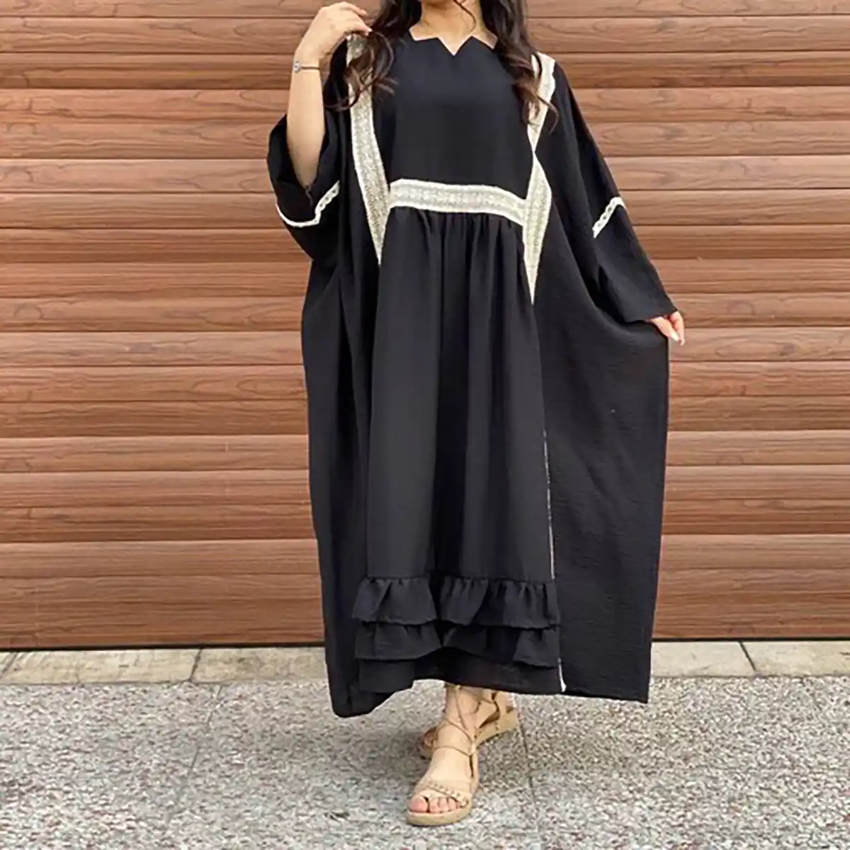 مانتو کفتان مشکی مزونی