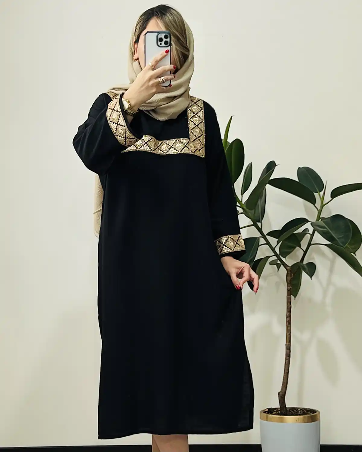 مانتو کفتان مشکی مزونی