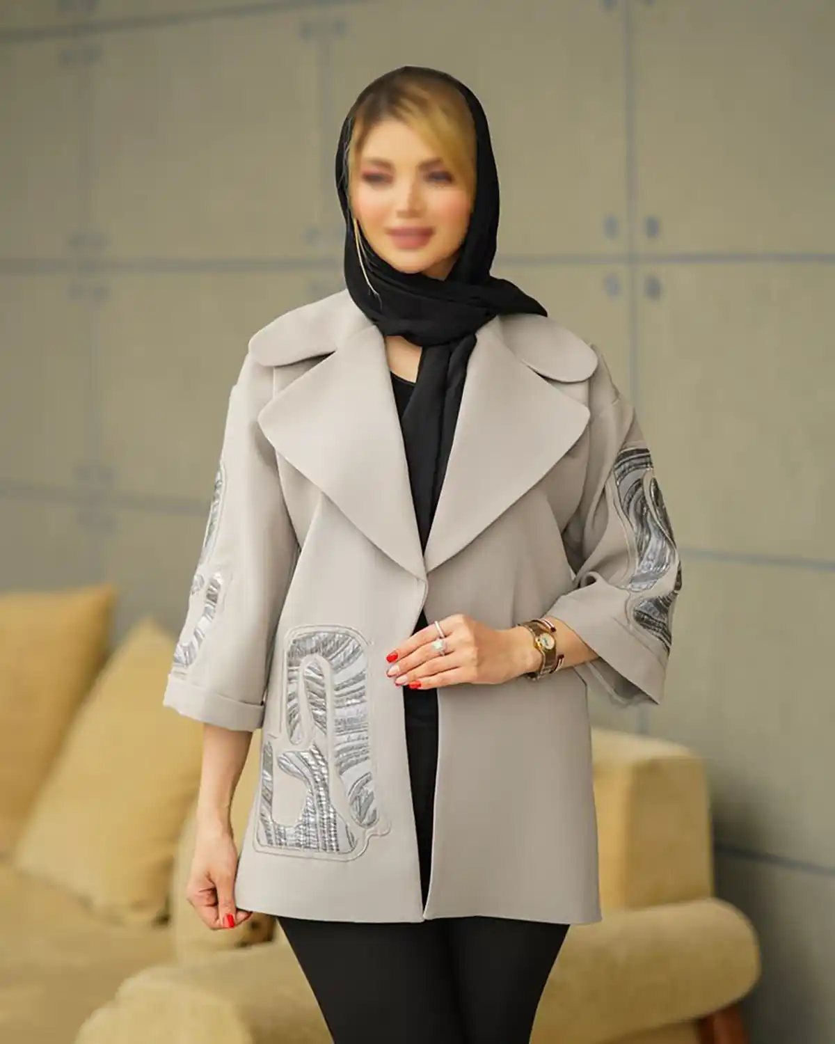مانتو کتان کریستال مزونی