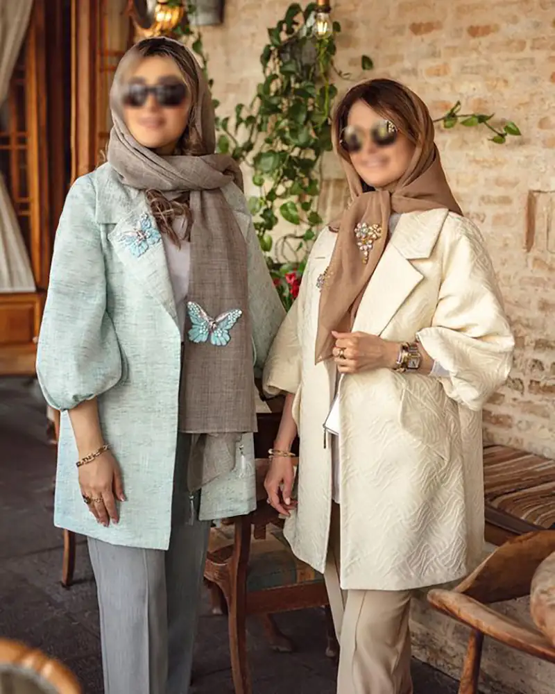 مانتو لاکچری با پارچه ژاکارد