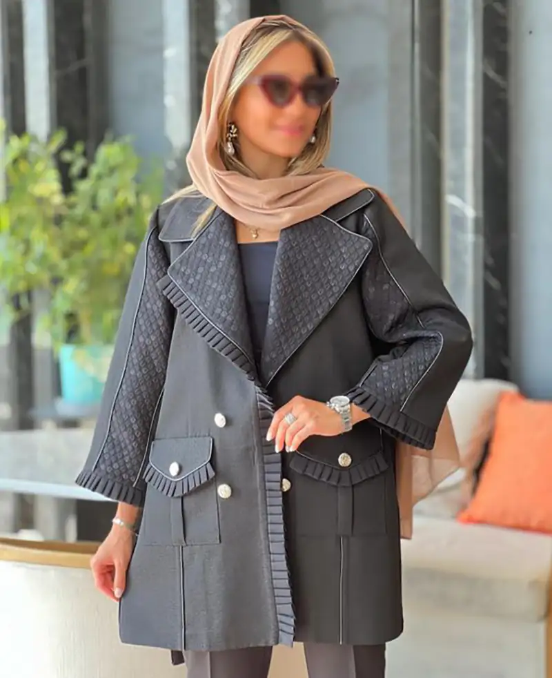 مانتو لاکچری با پارچه ژاکارد