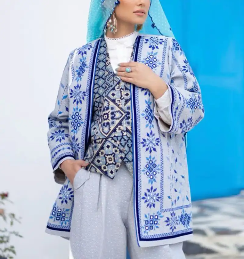 مانتو مجلسی سنتی طرح کاشی