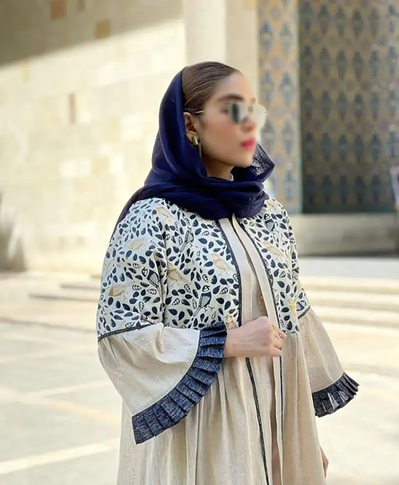 مانتو مجلسی سنتی طرح کاشی