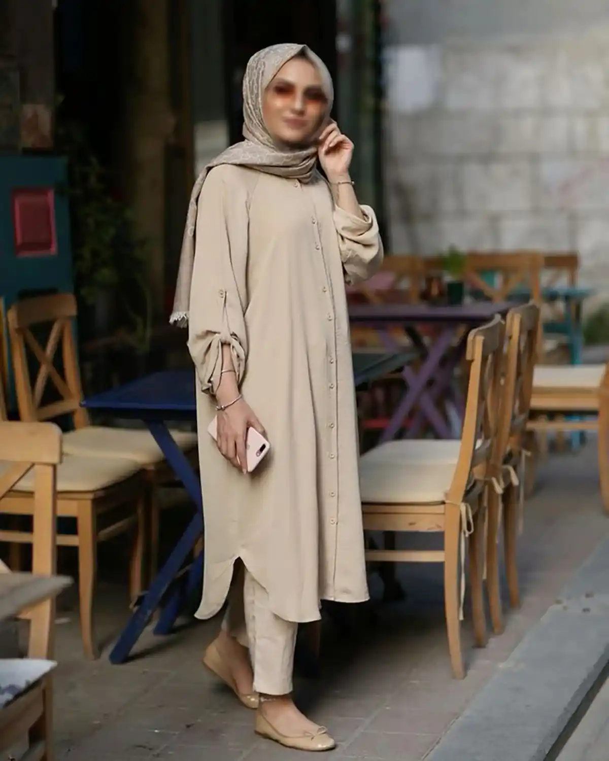 مانتوی ساده لینن کتان 