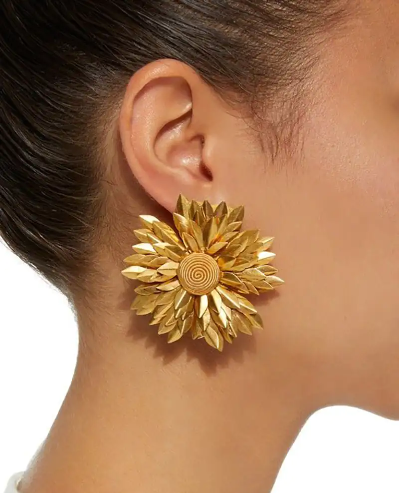 مدل گوشواره حلقه ای طرح گل