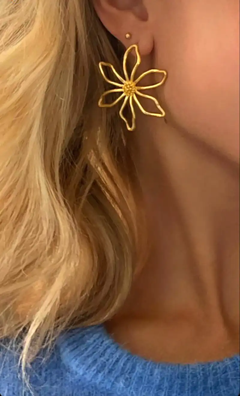 مدل گوشواره حلقه ای طرح گل