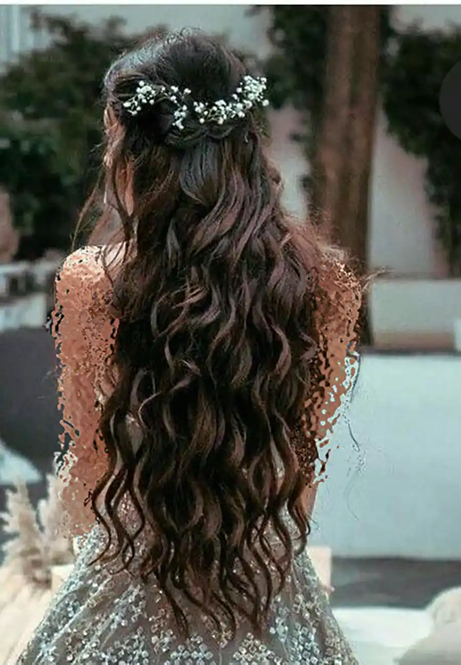 مو با گل طبیعی ساده و شیک