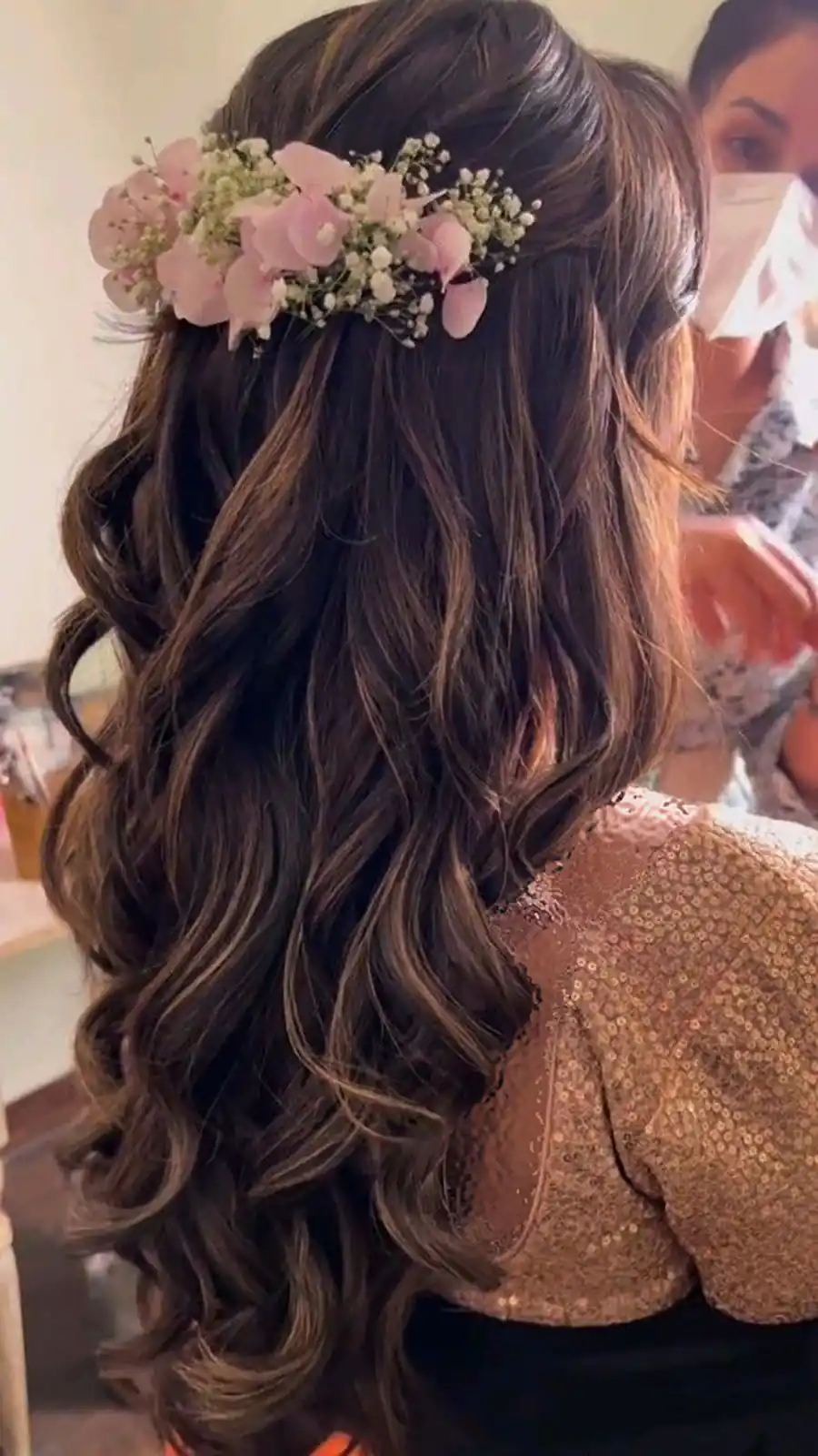 مو با گل طبیعی ساده و شیک