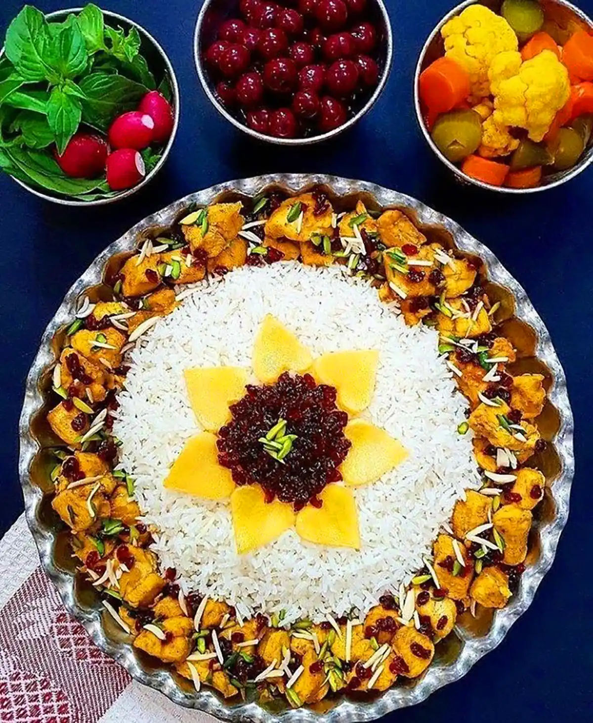 تزیین برنج زیبا و ساده