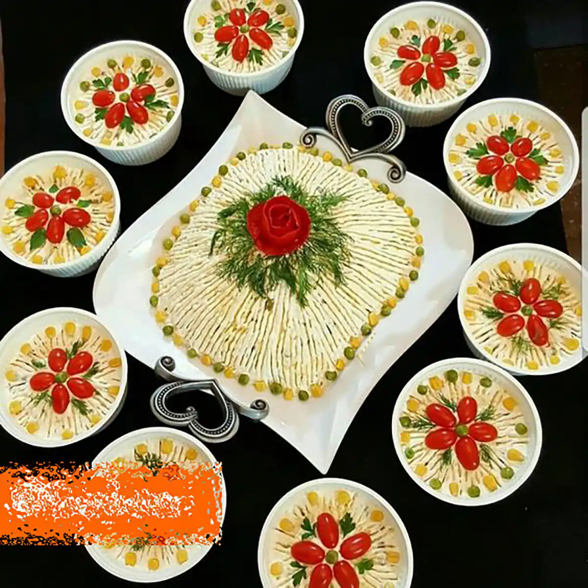 تزیین سالاد الویه