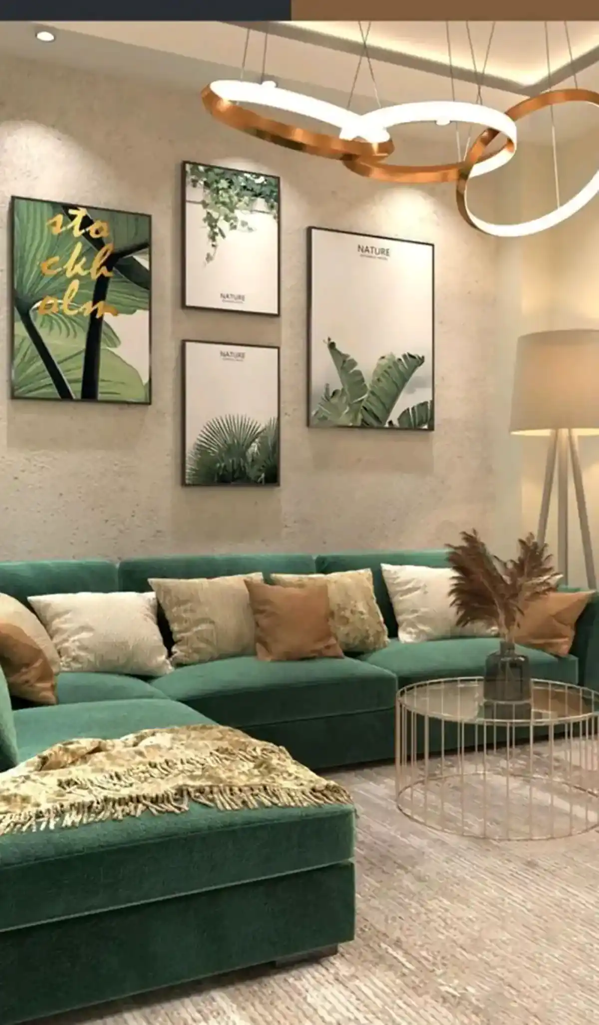 یک خونه گرم مدرن با دکور سبز زمردی