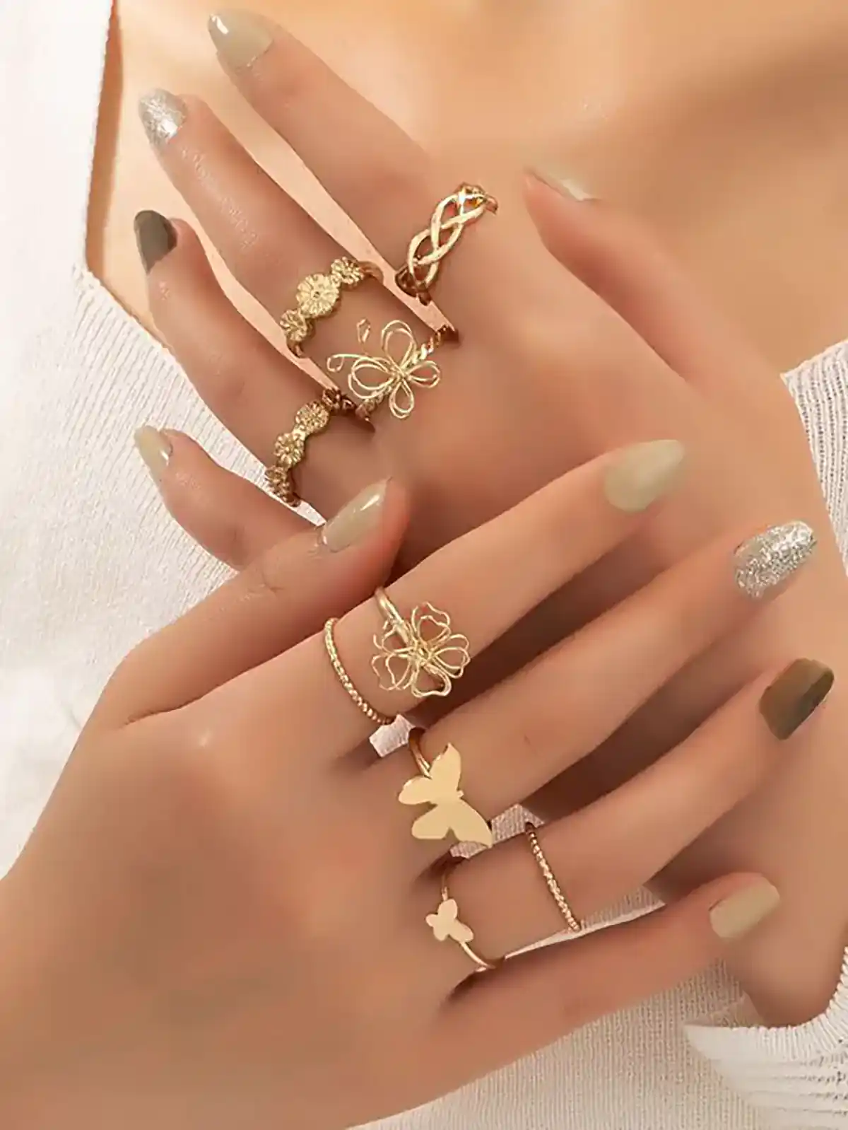 انگشتر طلا چندتایی دخترانه
