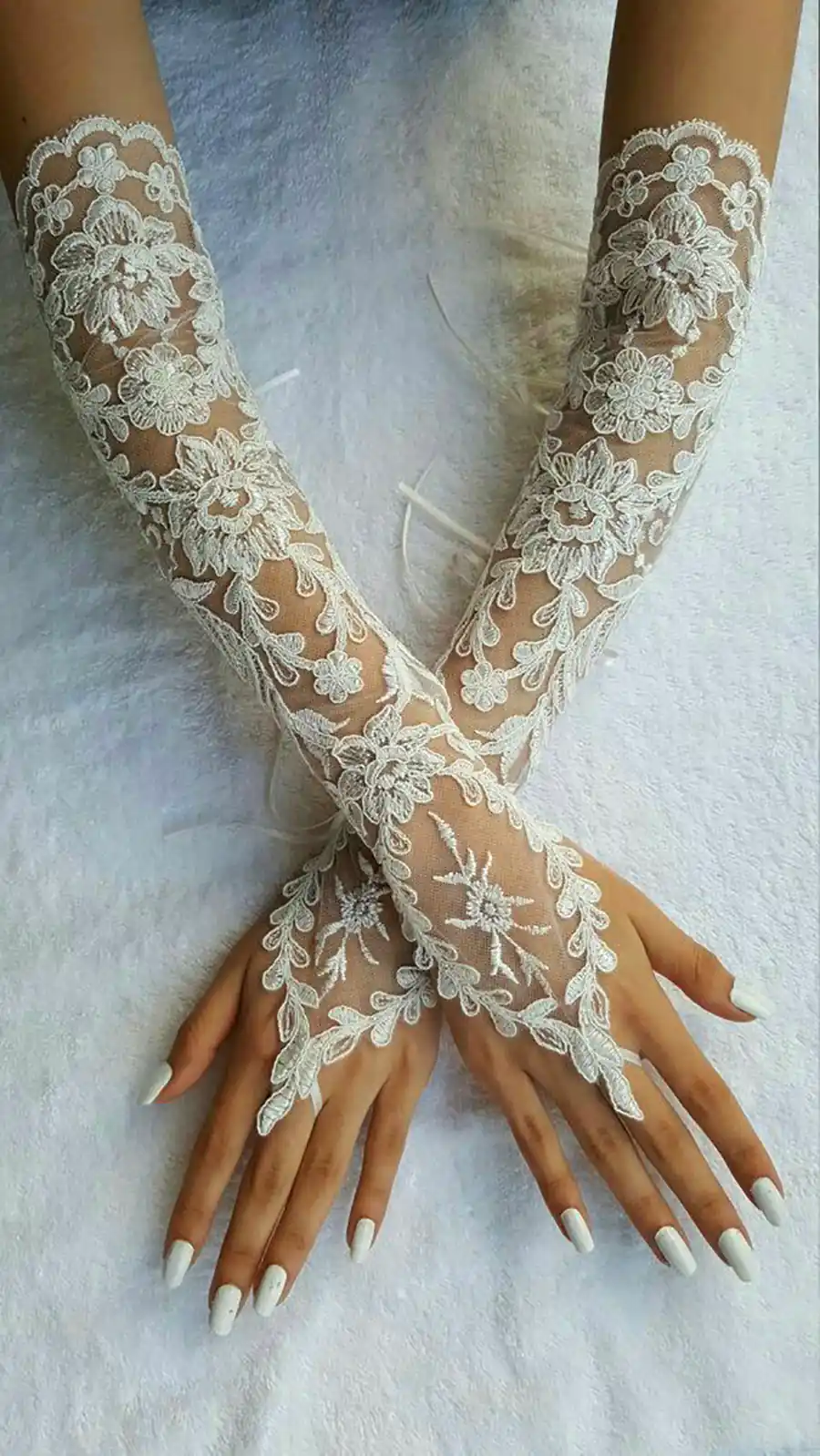 دستکش عروس توری پینترستی