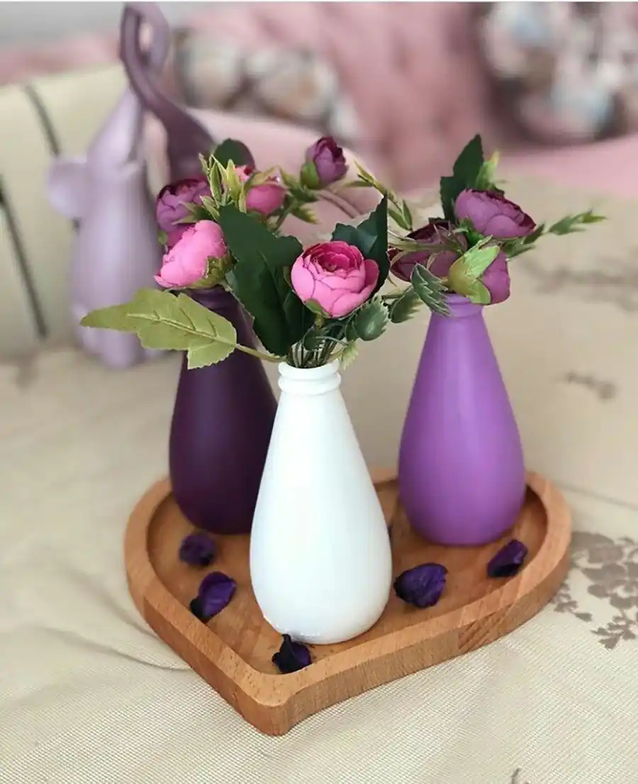 گلدان شیشه ای رنگی