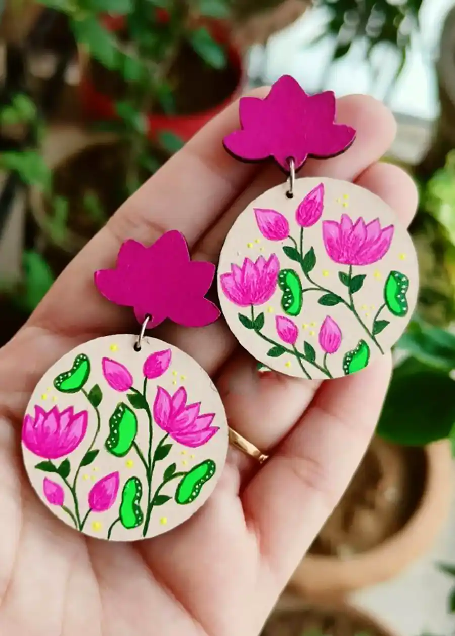 گوشواره نقاشی شده با دست