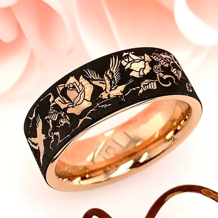 حلقه حکاکی شده با لیزر