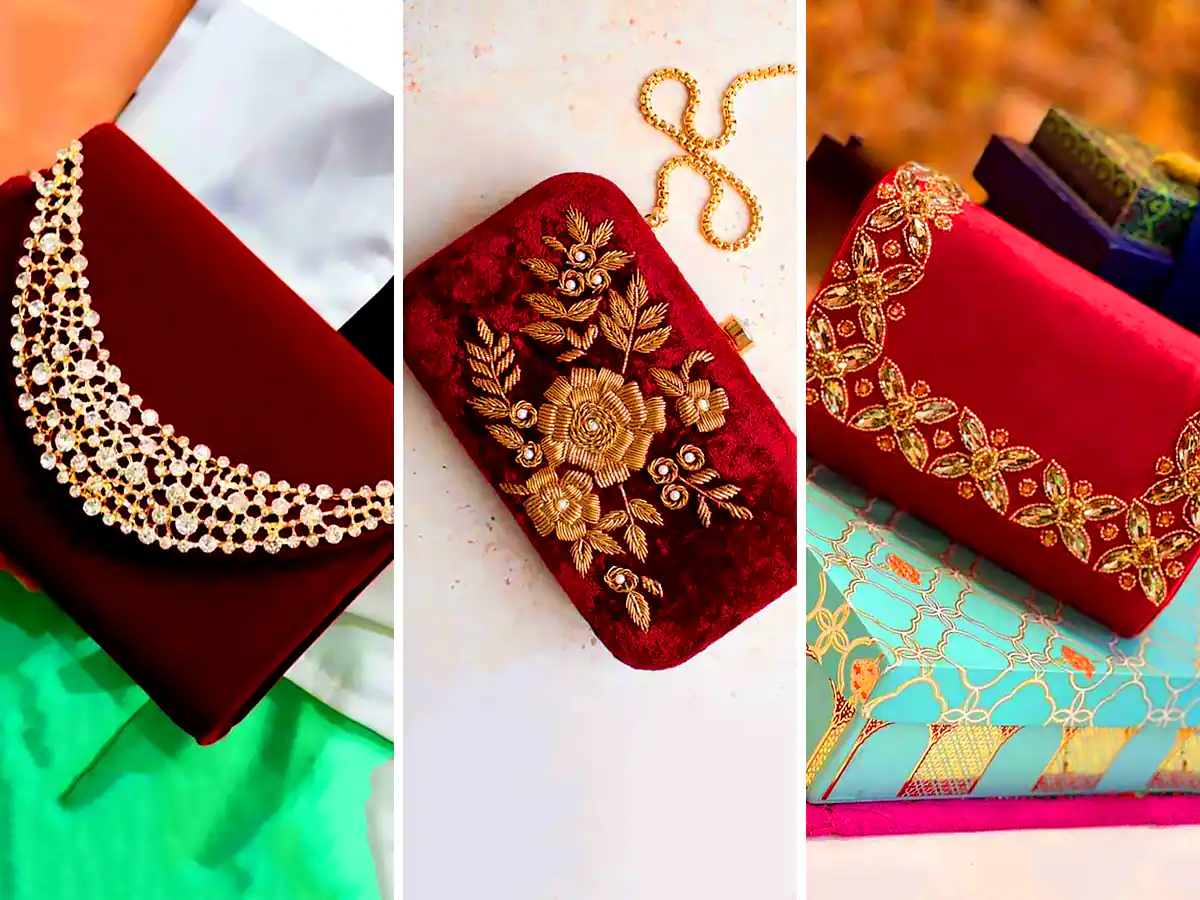 کیف عروس مخملی