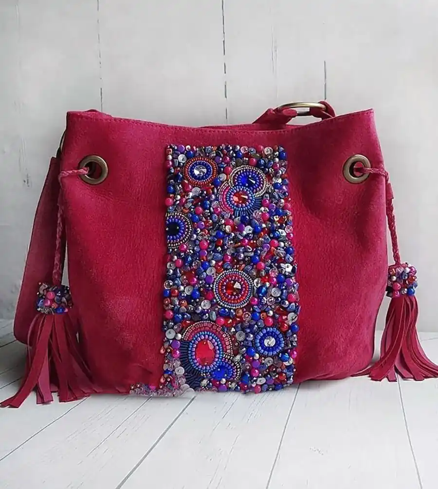 کیف رویه چرم نقطه کوبی