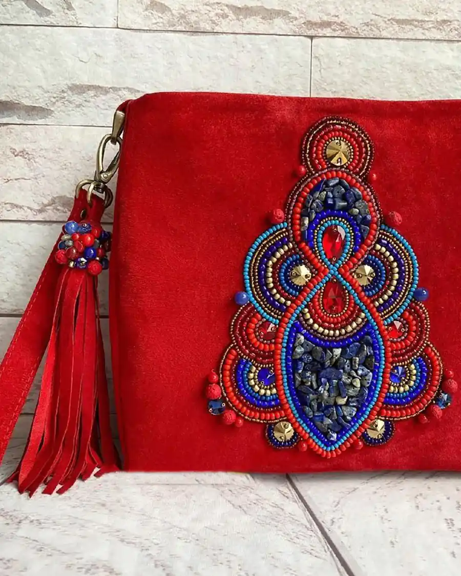 کیف رویه چرم نقطه کوبی