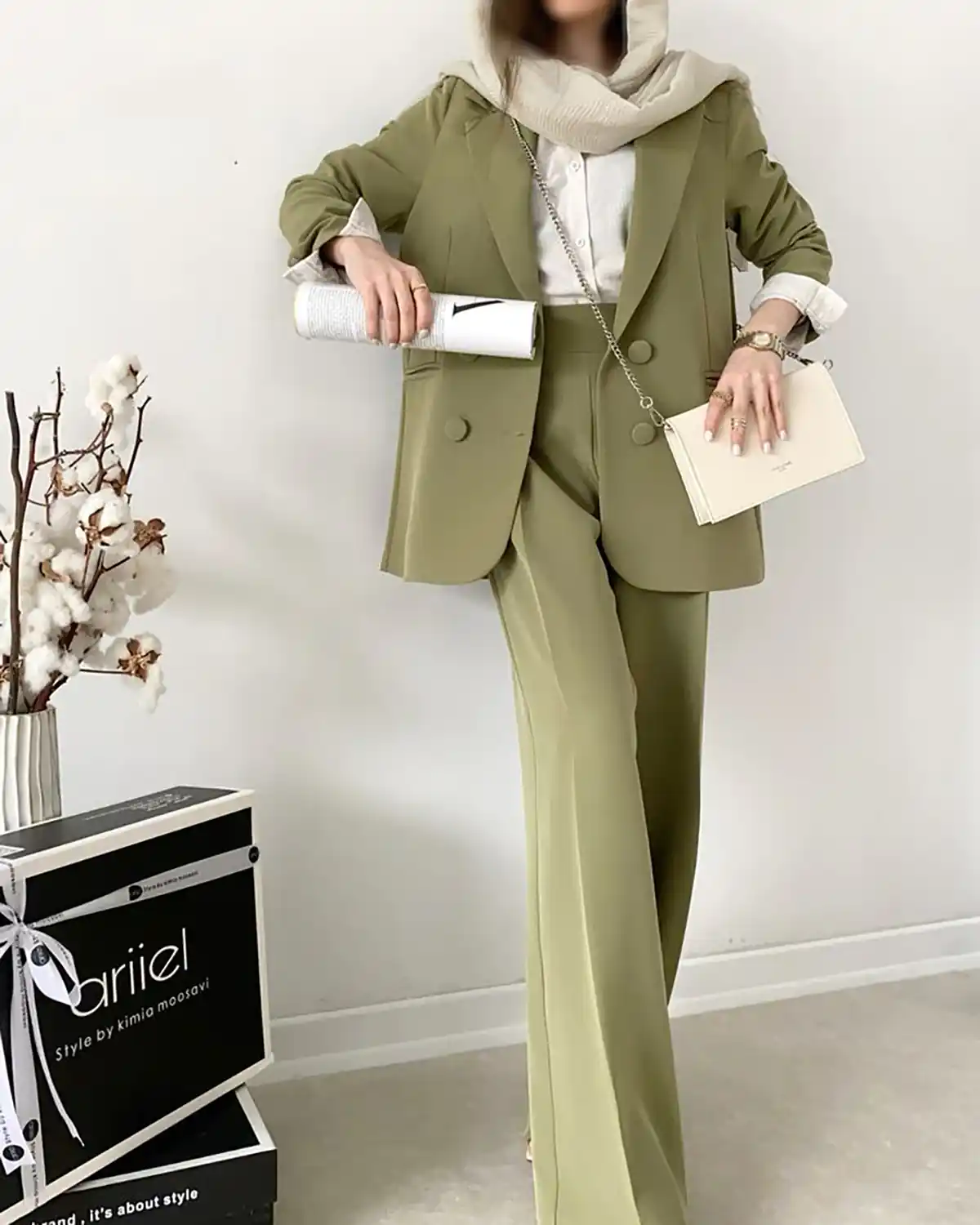 کت شلوار زنانه سبز بنتون