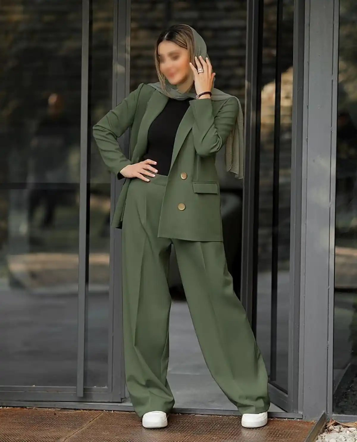 کت شلوار زنانه سبز بنتون