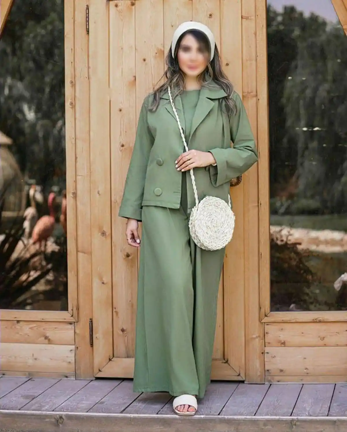 کت شلوار زنانه سبز بنتون