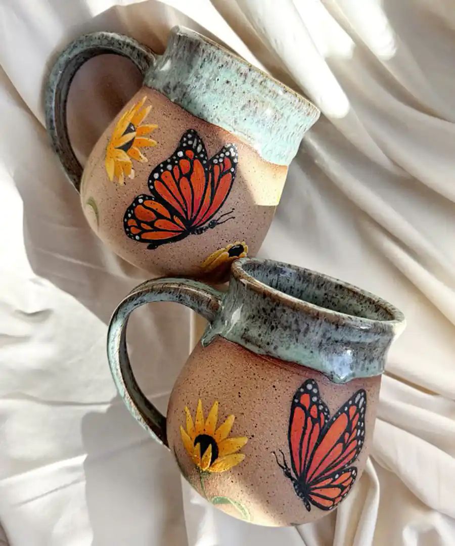 ماگ پروانه سرامیکی