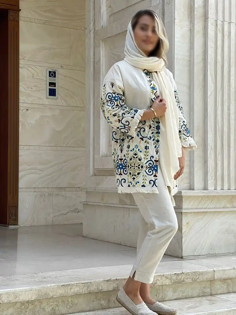 مانتو کتی کرپ طرح دار