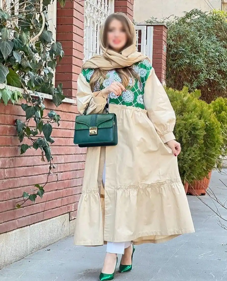 مانتو پیراهنی بلند چین دار